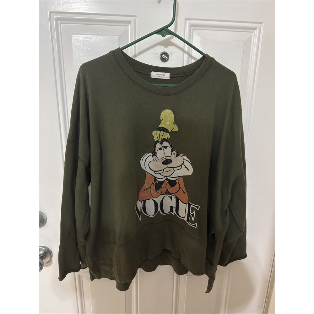 Zuma Gogo Girls Vogue Goofy Disney Green Pullover Sweatshirt One Size
